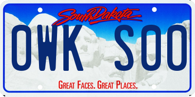 SD license plate 0WKS00