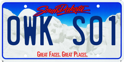 SD license plate 0WKS01