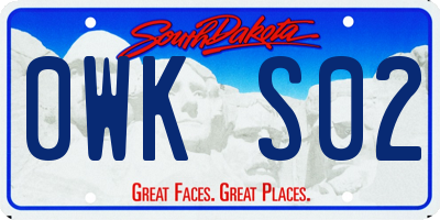 SD license plate 0WKS02