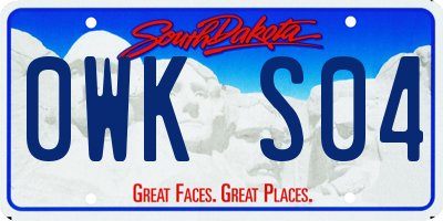 SD license plate 0WKS04