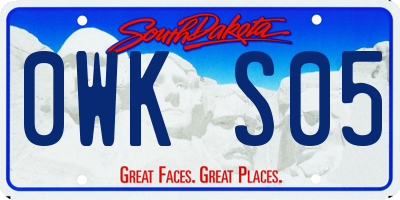 SD license plate 0WKS05