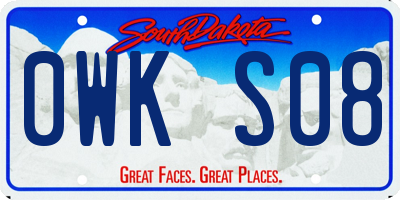 SD license plate 0WKS08