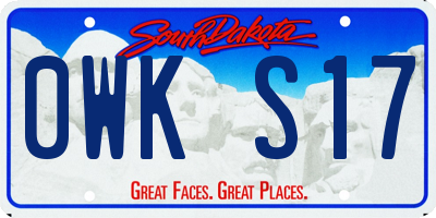 SD license plate 0WKS17
