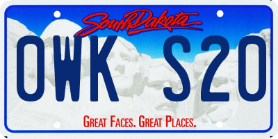 SD license plate 0WKS20