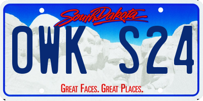 SD license plate 0WKS24