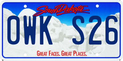 SD license plate 0WKS26