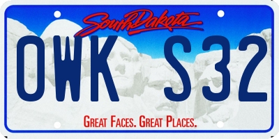 SD license plate 0WKS32