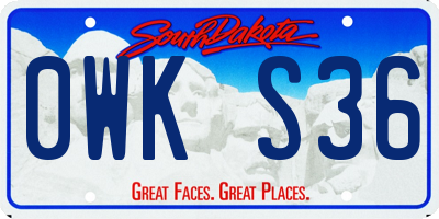 SD license plate 0WKS36