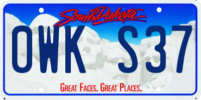 SD license plate 0WKS37