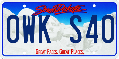 SD license plate 0WKS40