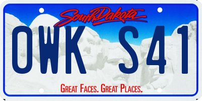 SD license plate 0WKS41