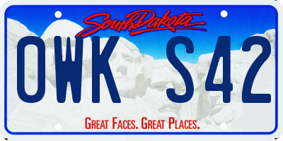 SD license plate 0WKS42