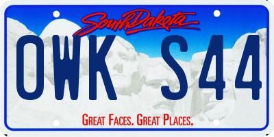 SD license plate 0WKS44