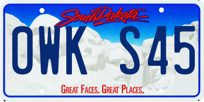 SD license plate 0WKS45