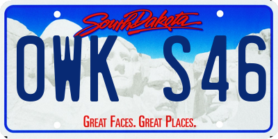 SD license plate 0WKS46