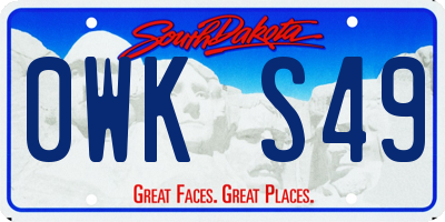 SD license plate 0WKS49
