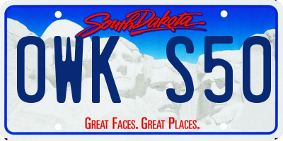 SD license plate 0WKS50