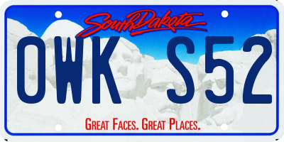 SD license plate 0WKS52