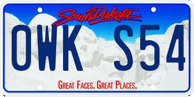 SD license plate 0WKS54