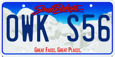 SD license plate 0WKS56