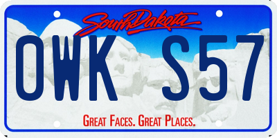 SD license plate 0WKS57
