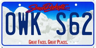 SD license plate 0WKS62