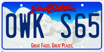 SD license plate 0WKS65