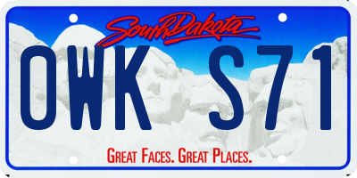 SD license plate 0WKS71