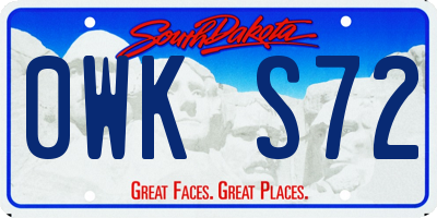 SD license plate 0WKS72