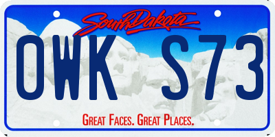 SD license plate 0WKS73