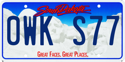 SD license plate 0WKS77