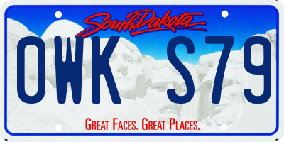 SD license plate 0WKS79