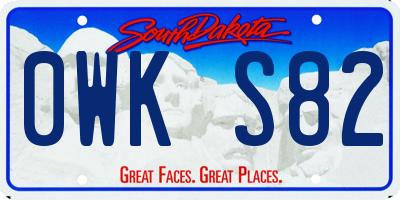 SD license plate 0WKS82