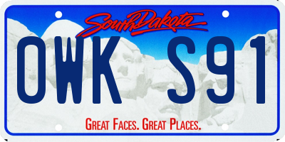 SD license plate 0WKS91