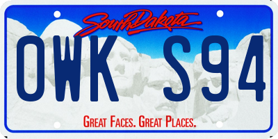 SD license plate 0WKS94