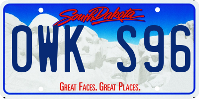 SD license plate 0WKS96