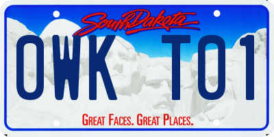 SD license plate 0WKT01