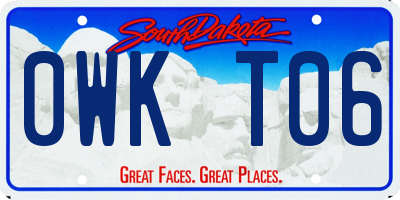 SD license plate 0WKT06