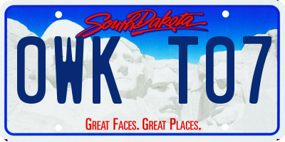 SD license plate 0WKT07