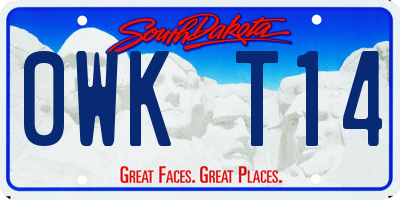 SD license plate 0WKT14