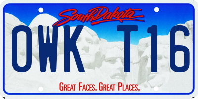 SD license plate 0WKT16