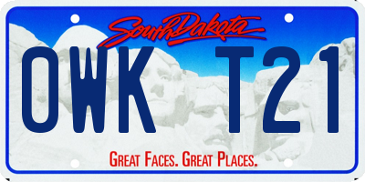 SD license plate 0WKT21