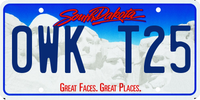SD license plate 0WKT25