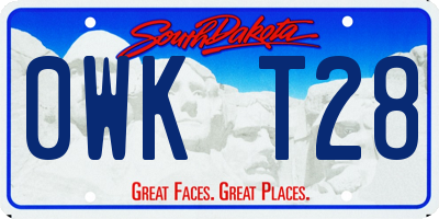 SD license plate 0WKT28