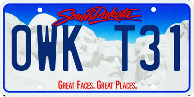 SD license plate 0WKT31