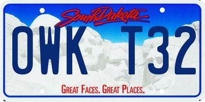 SD license plate 0WKT32