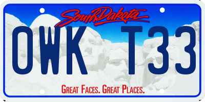 SD license plate 0WKT33