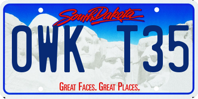 SD license plate 0WKT35