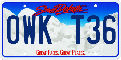 SD license plate 0WKT36