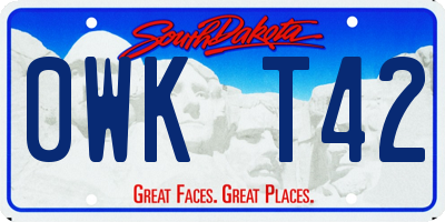 SD license plate 0WKT42